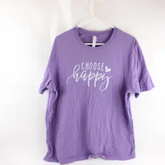 Bella + Canvas Choose Happy Purple Short-Sleeved T-Shirt Women's 2XL