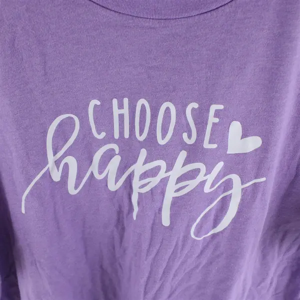 Bella + Canvas Choose Happy Purple Short-Sleeved T-Shirt Women's 2XL