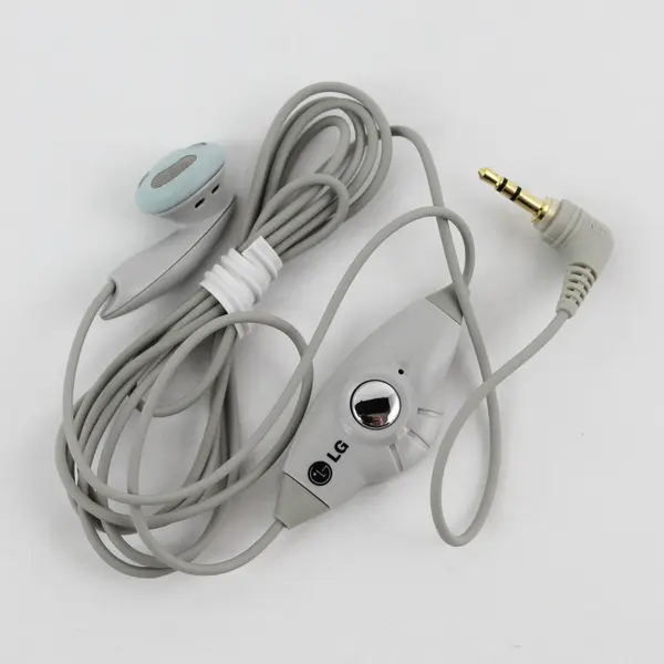 LG Ear Headset Gray OEM Mono with Mic & Answer Button for Cell Phones