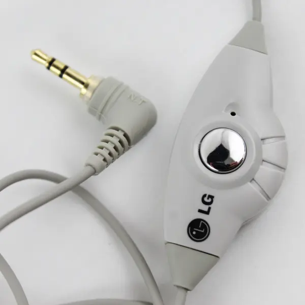 LG Ear Headset Gray OEM Mono with Mic & Answer Button for Cell Phones