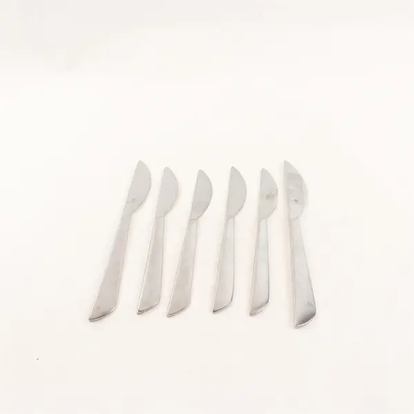 Set of 6 WMF Three Courses Stainless 4 Butter Knives +2 Modern Solid Knives