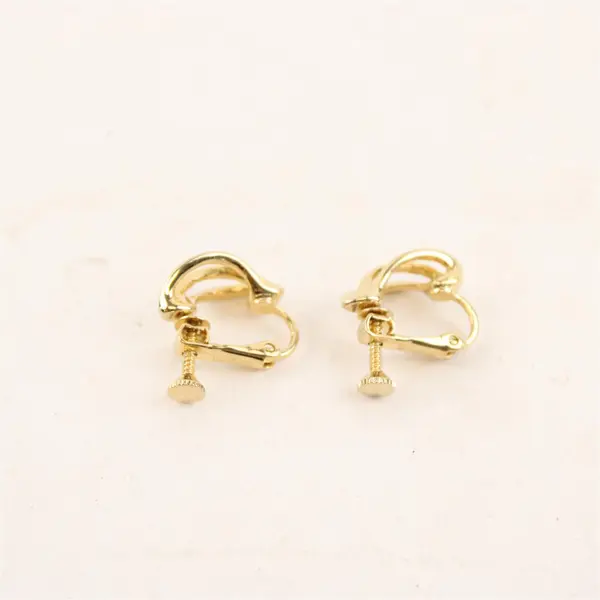Vintage Napier Gold-Tone Clip-On Hoop Earrings