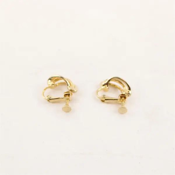Vintage Napier Gold-Tone Clip-On Hoop Earrings