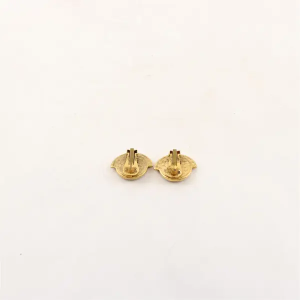 Vintage Mixed Metal Semi-Circular Clip-On Earrings