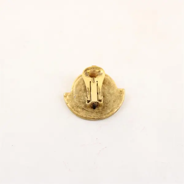 Vintage Mixed Metal Semi-Circular Clip-On Earrings