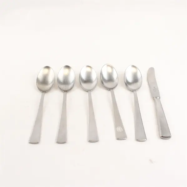 Set of 6 WMF Flatware Meistersinger Stainless Steel 5 Soup Spoons + 1 Knife