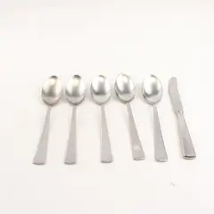 Set of 6 WMF Flatware Meistersinger Stainless Steel 5 Soup Spoons + 1 Knife