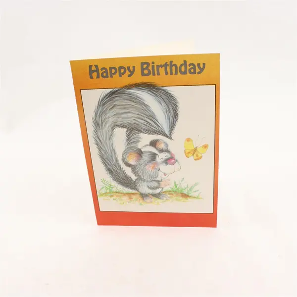 Vintage Sunshine Skunk Birthday Greeting Card Unused