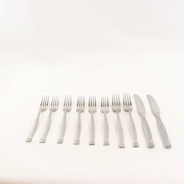 Set of 10 WMF Flatware Rivets Stainless Steel Dinner Utensils Forks and Knives