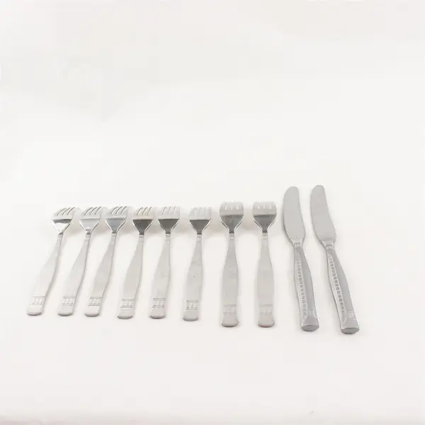 Set of 10 WMF Flatware Rivets Stainless Steel Dinner Utensils Forks and Knives