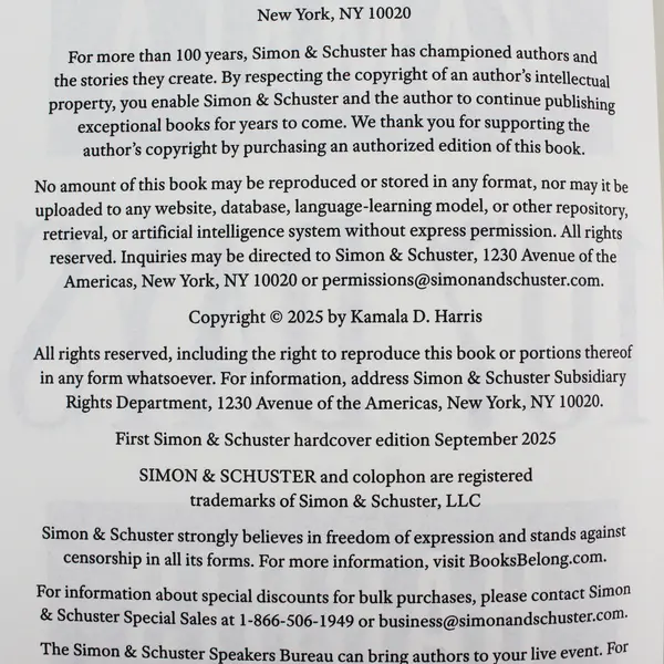 107 Days by Kamala Harris 2025, Hardcover