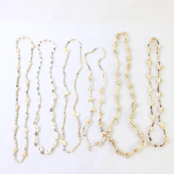 Lot of 6 Shell Necklaces Tropical Hawaiian Tiny Shell Seashell Summer Necklace