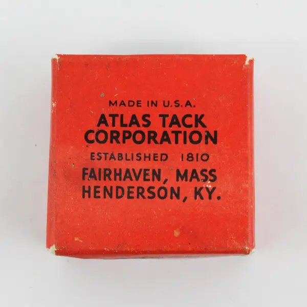 Vintage ATLAS Bright Steel Wire NAILS 18ga. 5/8” Partial Box