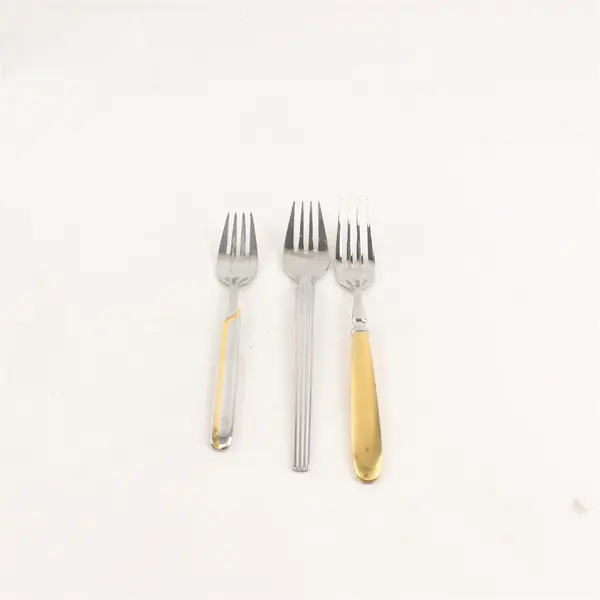 Lot of 3 Mismatched WMF Flatware  Stainless Steel Glossy Dining Forks Gold Acc.