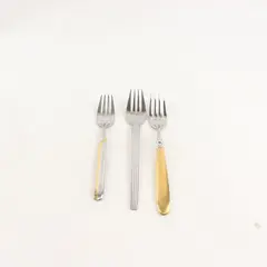 Lot of 3 Mismatched WMF Flatware  Stainless Steel Glossy Dining Forks Gold Acc.
