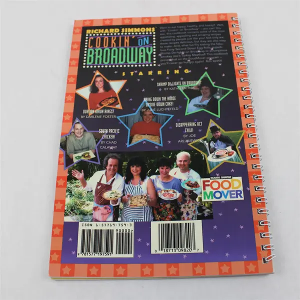 Richard Simmons Cookin' On Broadway 2000 Spiral Bound PB Food Mover Series