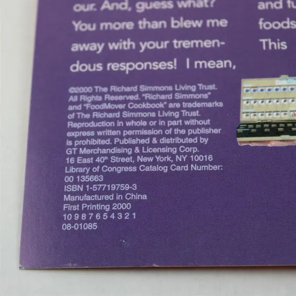 Richard Simmons Cookin' On Broadway 2000 Spiral Bound PB Food Mover Series