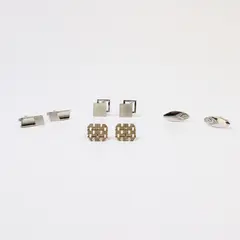 Lot of 4 Pairs Vintage Cufflinks, Silver Tone (1 Pair Gold Tone) Assorted Design