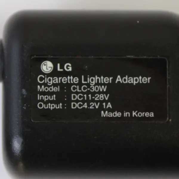 Vintage LG CLC-30W Car Lighter Adapter Cell Phone Charger - Untested