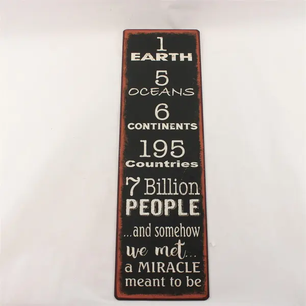 Ganz Inspirational Wording Tin Metal Hang Sign Home Décor, Portrait Size 6"x20"