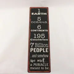 Ganz Inspirational Wording Tin Metal Hang Sign Home Décor, Portrait Size 6"x20"