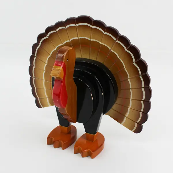 2005 Interior Accents Wood Turkey Table Shelf Mantle Decoration 11"