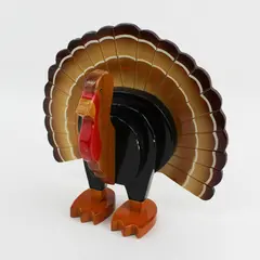 2005 Interior Accents Wood Turkey Table Shelf Mantle Decoration 11"