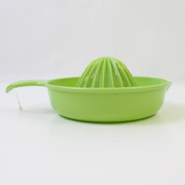 Lot of 2 Lemon Squeezers Citrus Juicers Green Plastic & Wooden Handheld