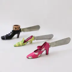 Set of 3 Cheese Spreaders High Heel Shoe Handles Serving Utensils