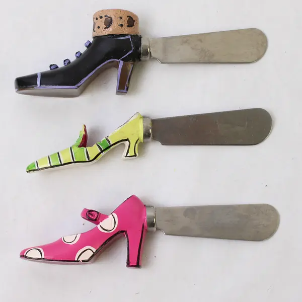 Set of 3 Cheese Spreaders High Heel Shoe Handles Serving Utensils
