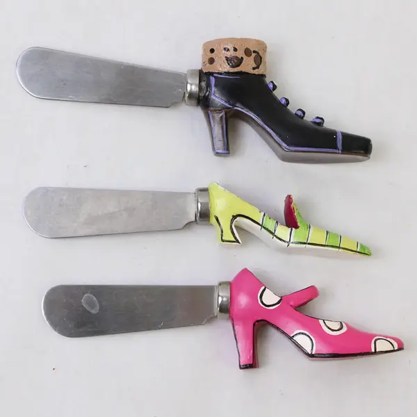 Set of 3 Cheese Spreaders High Heel Shoe Handles Serving Utensils