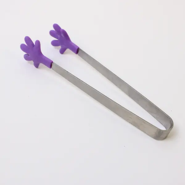Lot of 3 Small Kitchen Tools - 2 Tongs & 1 Spatula Green/Purple