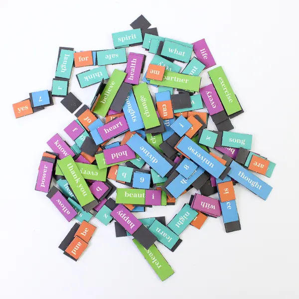 Lot of 265 Word & Number Magnets Tiles - Literacy Early Learning