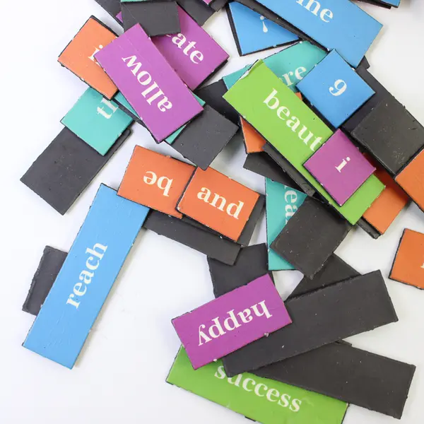 Lot of 265 Word & Number Magnets Tiles - Literacy Early Learning