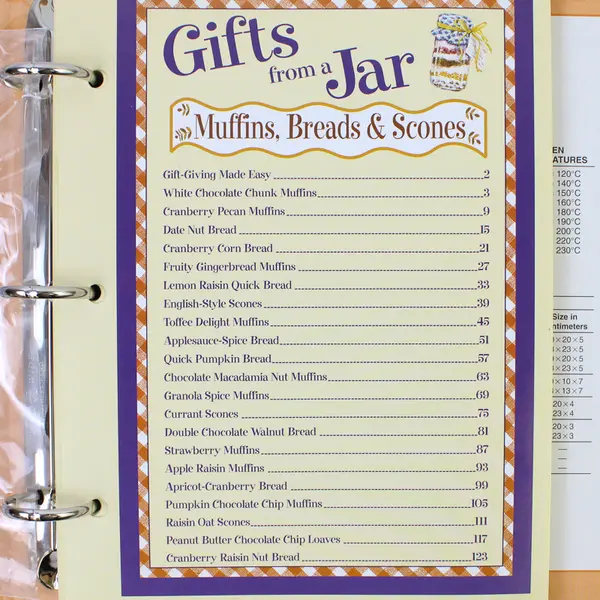 Gifts from a Jar Recipe Page Inserts Hard Binder: Muffins, Breads & Scones 2003 