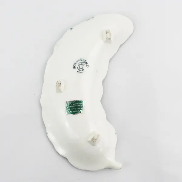 Green Good Friend Leaf Shaped Ceramic Dish 9.25" Long Spain