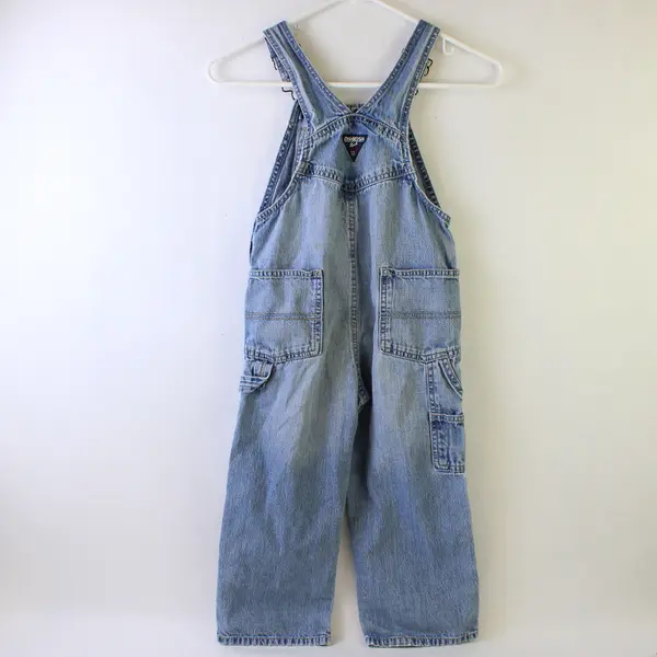 OshKosh B'Gosh Toddler Size 5T Light Wash Denim Overalls - FLAWS