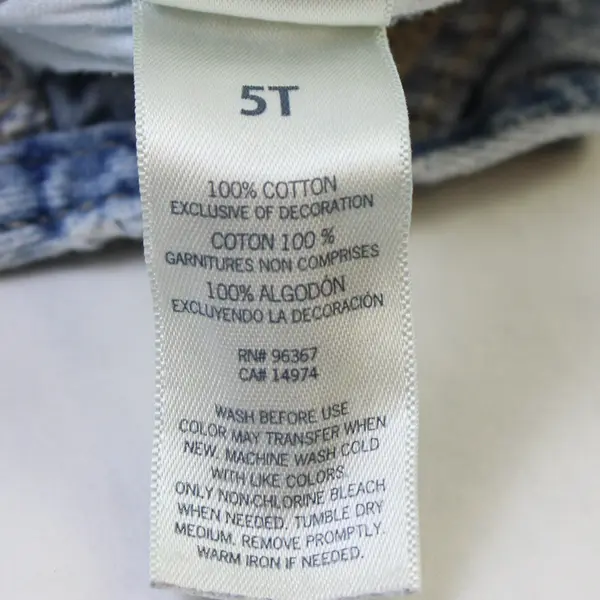 OshKosh B'Gosh Toddler Size 5T Light Wash Denim Overalls - FLAWS