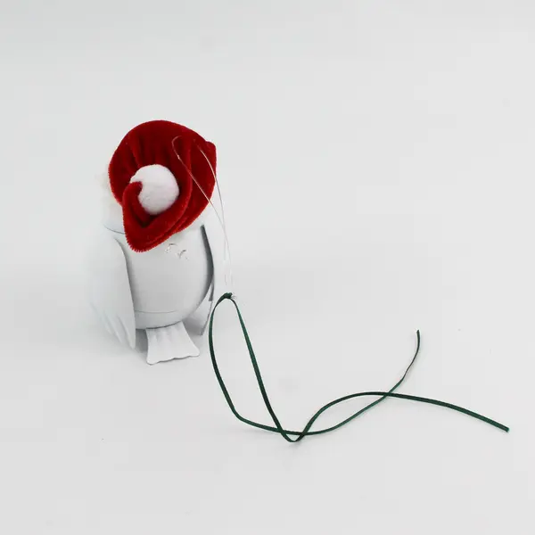  Metal White Owl Wearing a Santa Cap Christmas Bell 