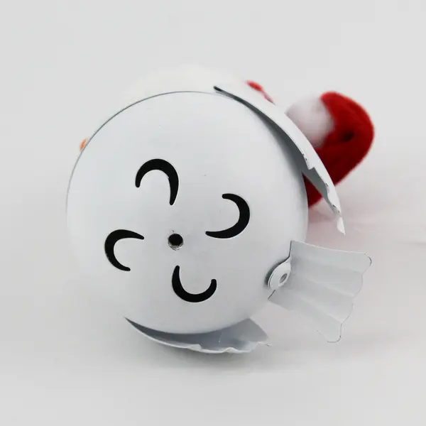  Metal White Owl Wearing a Santa Cap Christmas Bell 