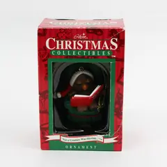 Vintage 1995 Gibson Owl Ornament Reading "Twas the Night Before Christmas"