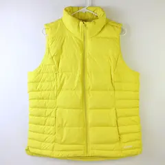 Lands End Women's L/T Neon Yellow Sleeveless Mock Neck Full Zip Puffer Vest