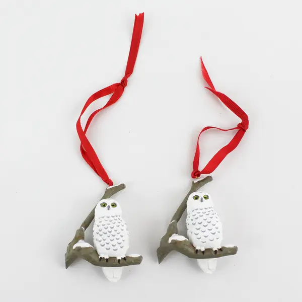 Lot of Two  1991 Hallmark Keepsake  Snowy Owl Ornaments QX5269