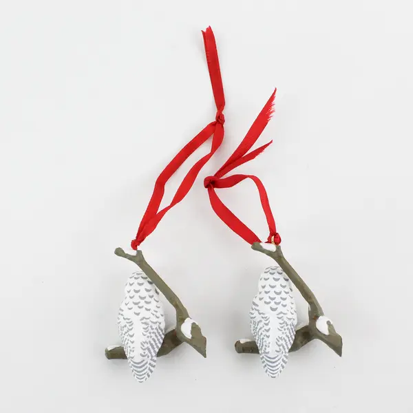 Lot of Two  1991 Hallmark Keepsake  Snowy Owl Ornaments QX5269