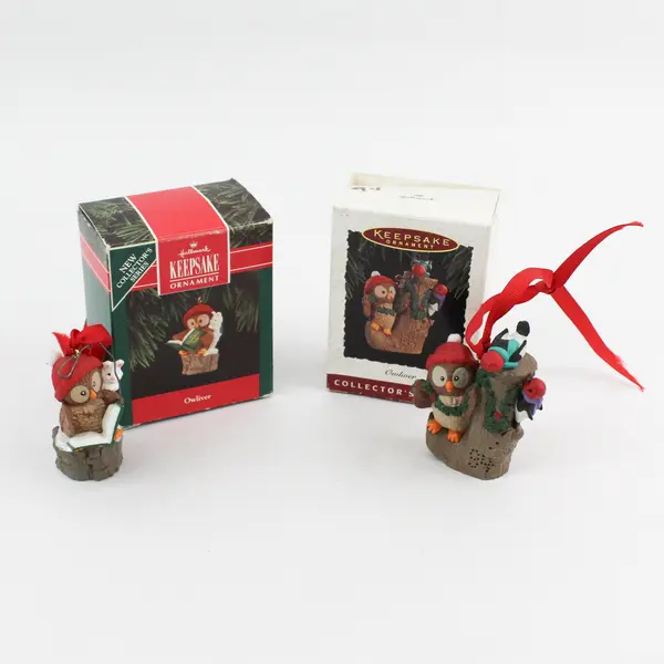 Hallmark Keepsake Owliver Series Owl Ornaments 1 and 3
