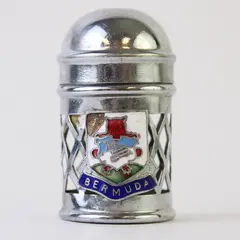 Vintage Silver-Plated Bermuda Crest Salt Shaker 2.25 in Good