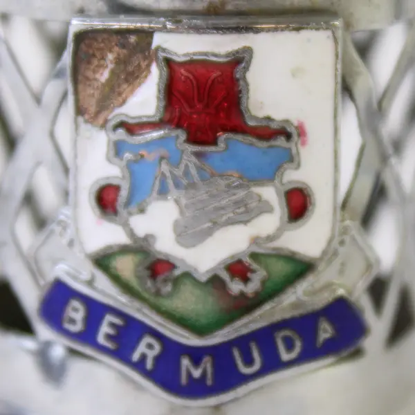 Vintage Silver-Plated Bermuda Crest Salt Shaker 2.25 in Good