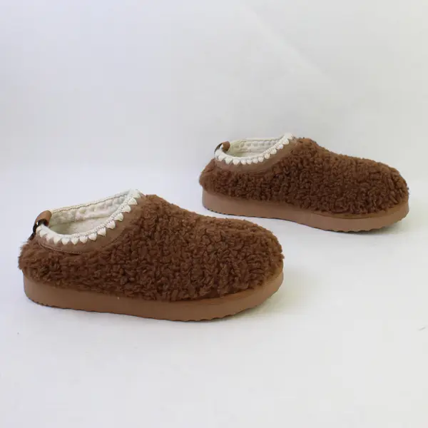 Auden Women's Size 9 Brown Mia Faux Shearling Clog Slippers 