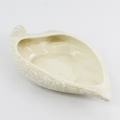 Cream Splatterware Speckled Ceramic Planter Vase or Flower Bowl 12" Long