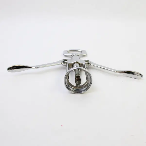 Stainless Steel Winged Corkscrew Wine Bottle Opener 7in Used